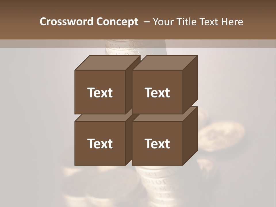 Pile Of One Pound British Sterling Coins PowerPoint Template