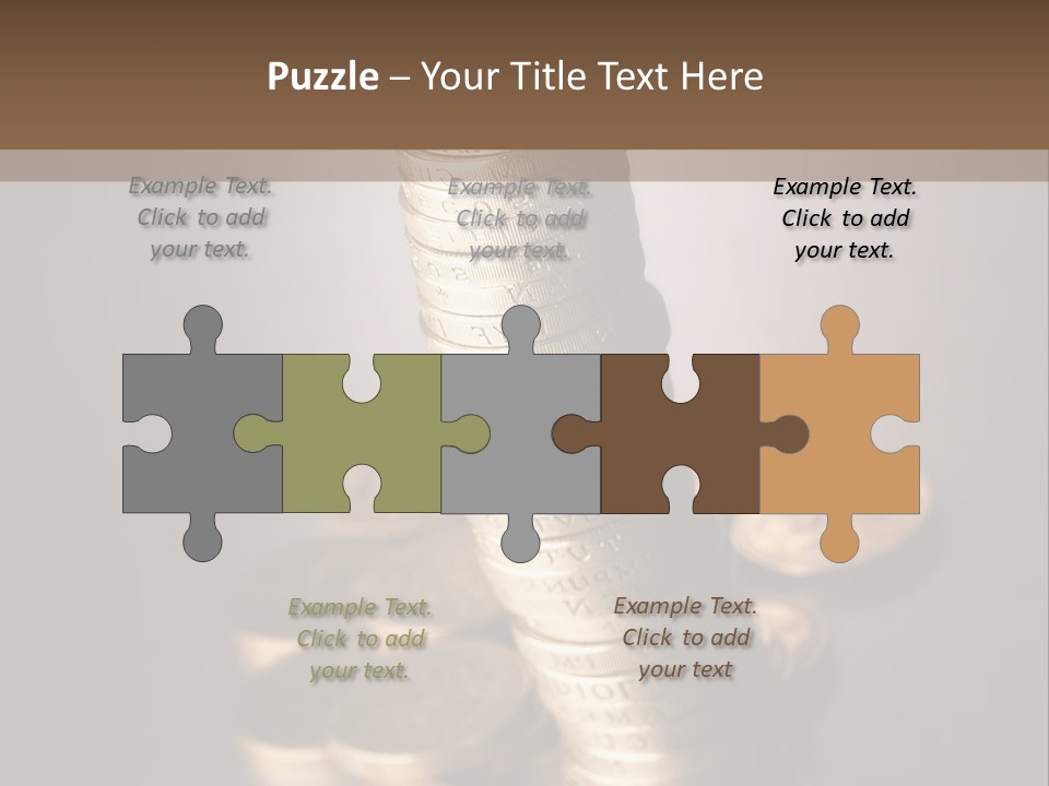 Pile Of One Pound British Sterling Coins PowerPoint Template