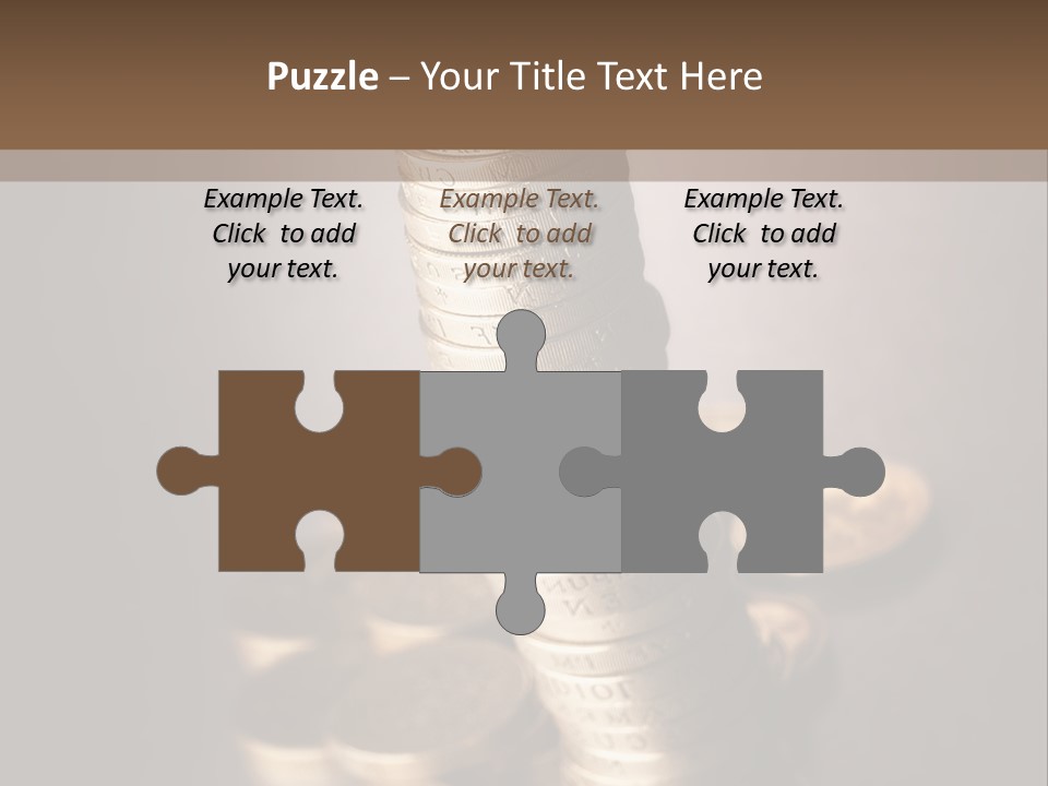 Pile Of One Pound British Sterling Coins PowerPoint Template