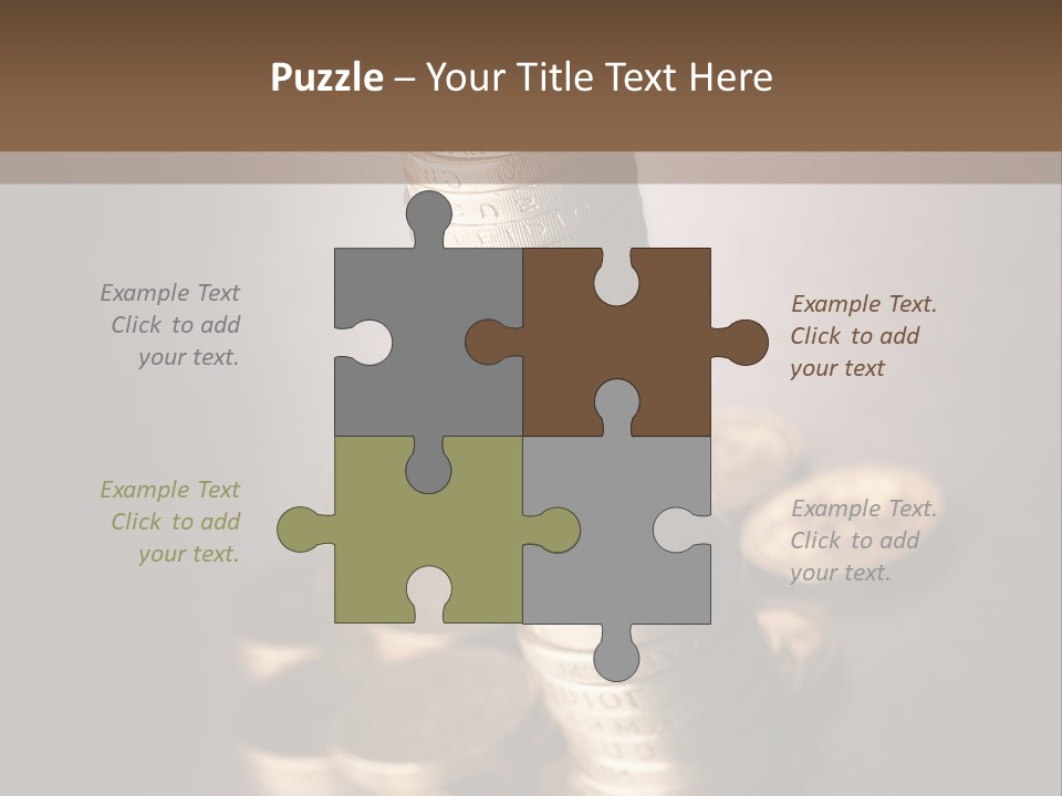 Pile Of One Pound British Sterling Coins PowerPoint Template