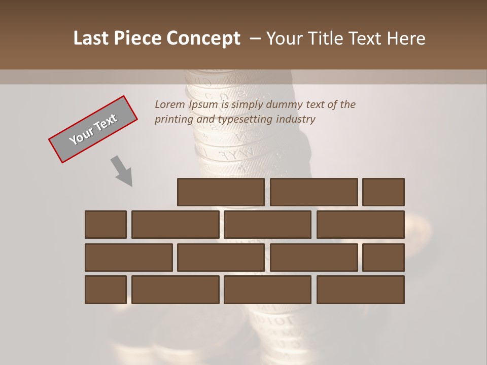 Pile Of One Pound British Sterling Coins PowerPoint Template