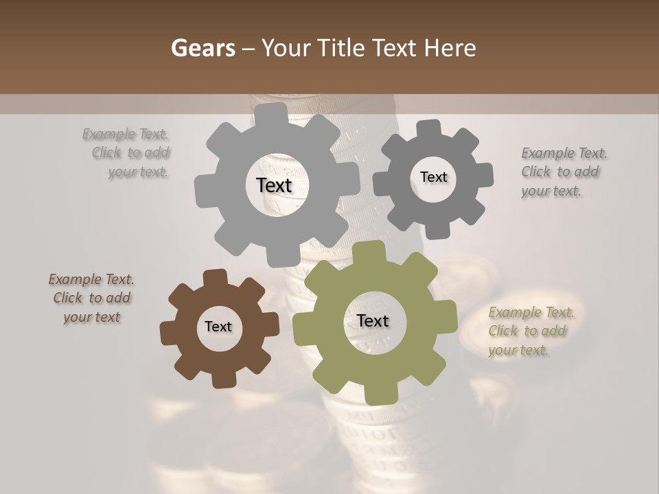 Pile Of One Pound British Sterling Coins PowerPoint Template