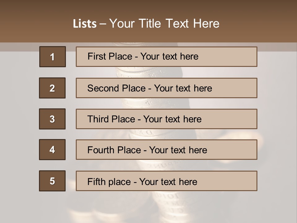 Pile Of One Pound British Sterling Coins PowerPoint Template