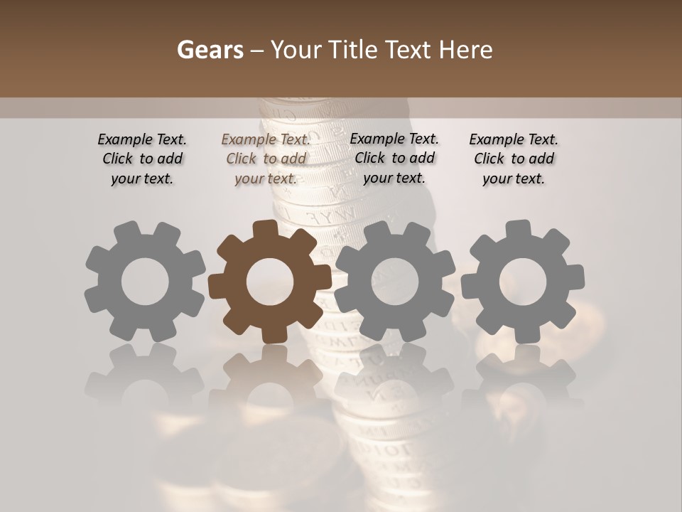 Pile Of One Pound British Sterling Coins PowerPoint Template