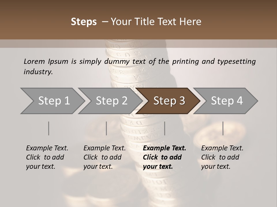 Pile Of One Pound British Sterling Coins PowerPoint Template