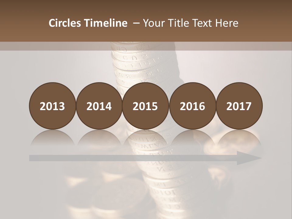 Pile Of One Pound British Sterling Coins PowerPoint Template