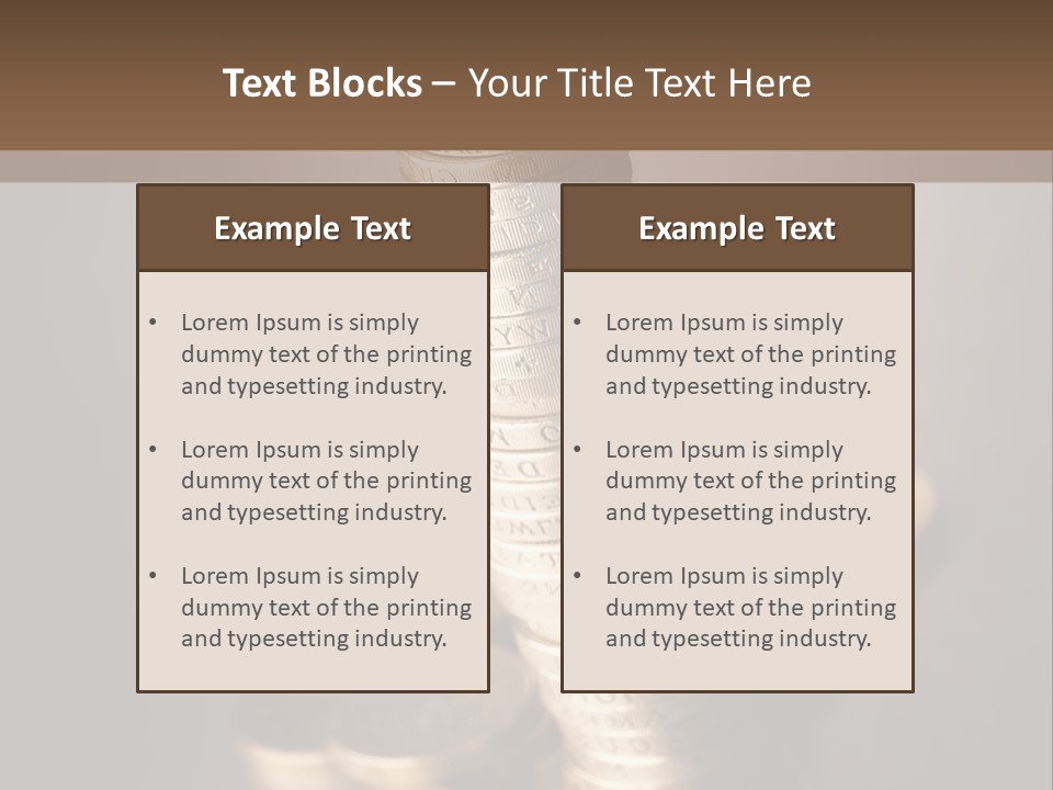Pile Of One Pound British Sterling Coins PowerPoint Template