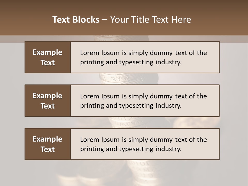 Pile Of One Pound British Sterling Coins PowerPoint Template