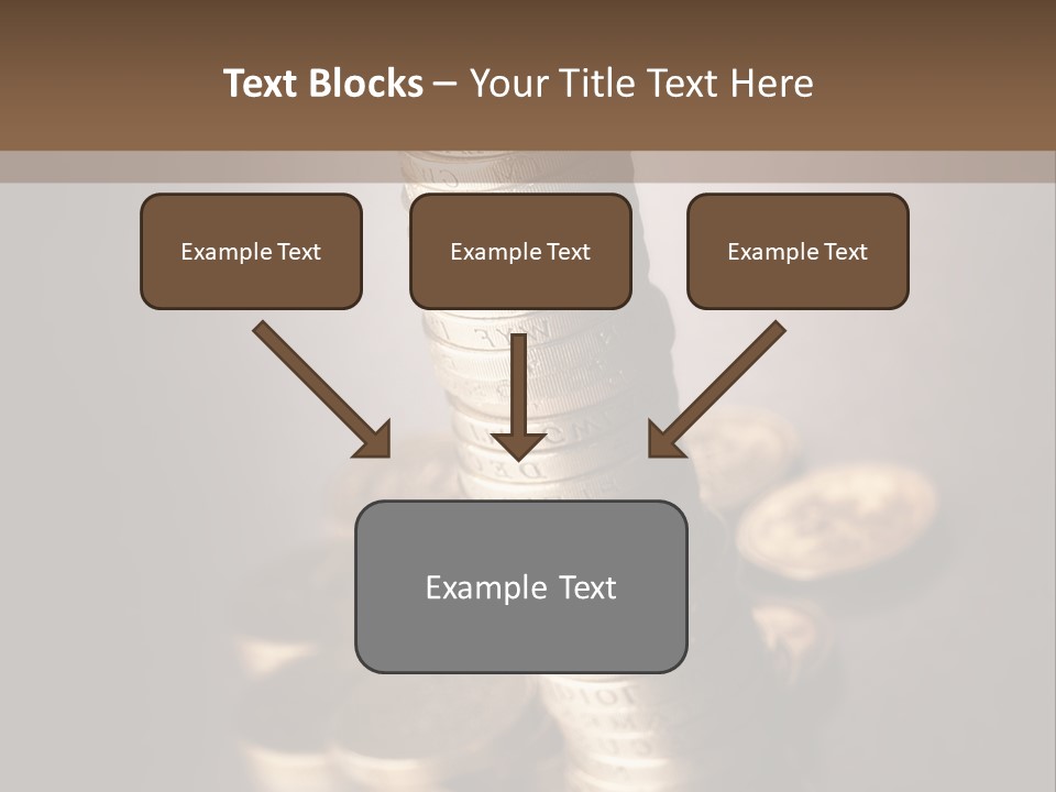 Pile Of One Pound British Sterling Coins PowerPoint Template