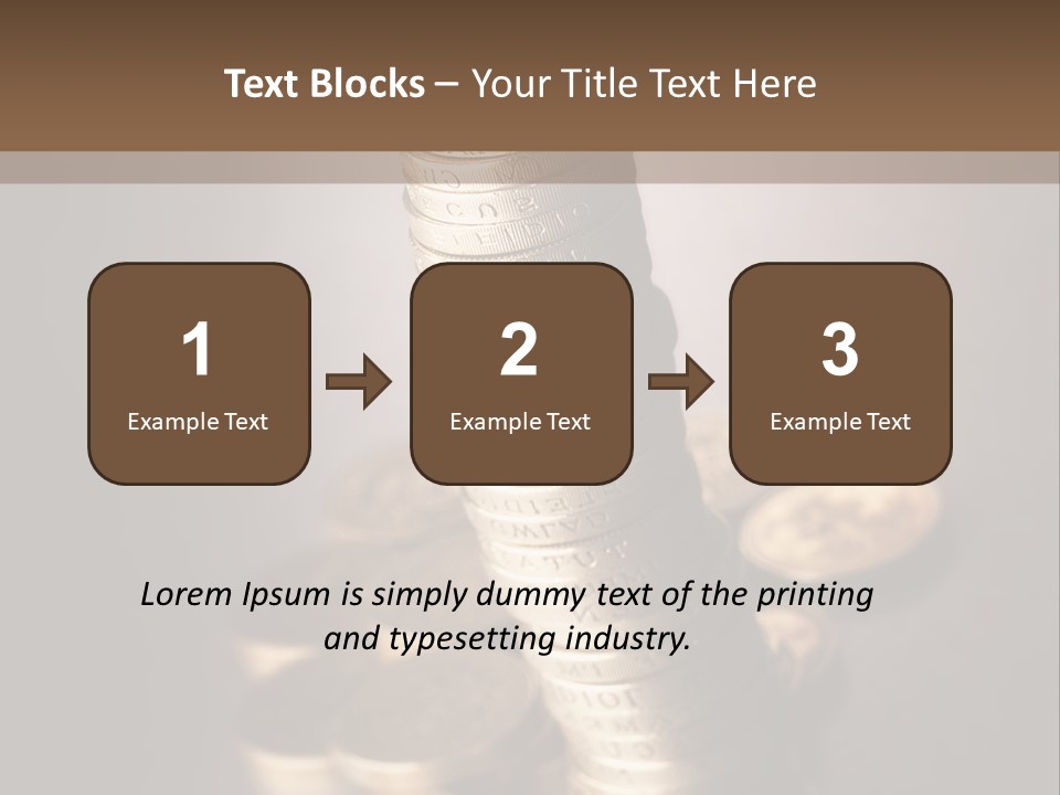 Pile Of One Pound British Sterling Coins PowerPoint Template