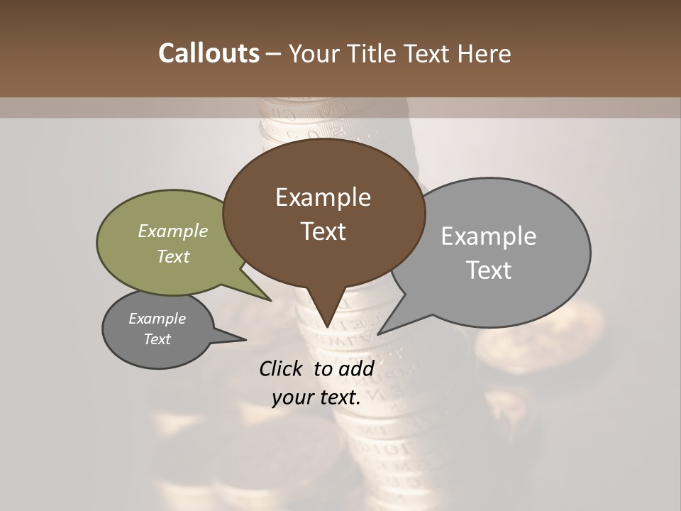 Pile Of One Pound British Sterling Coins PowerPoint Template