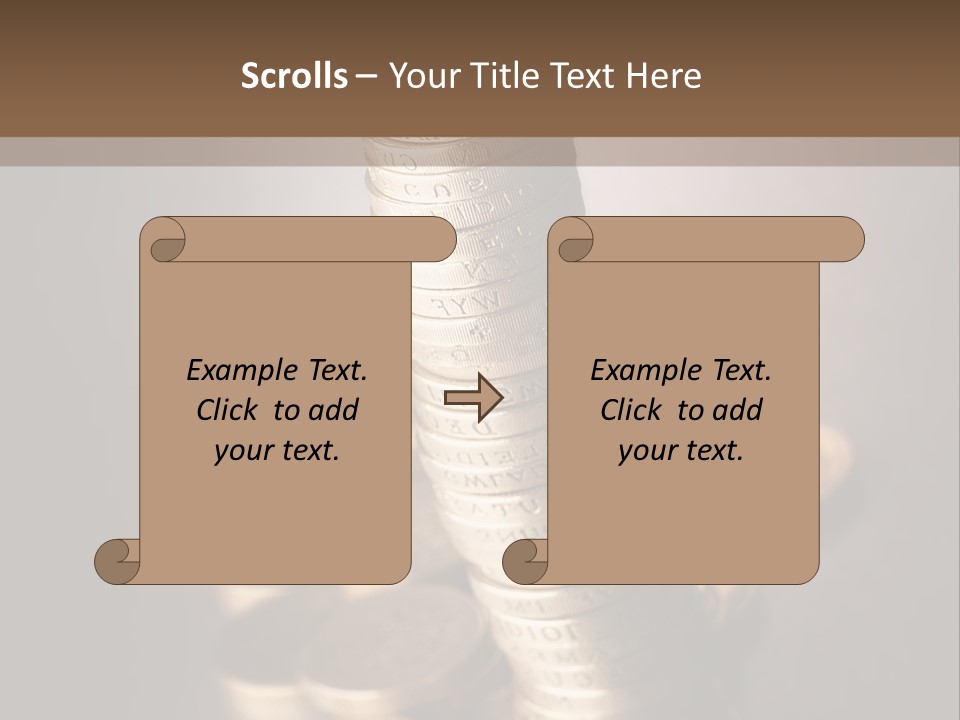 Pile Of One Pound British Sterling Coins PowerPoint Template