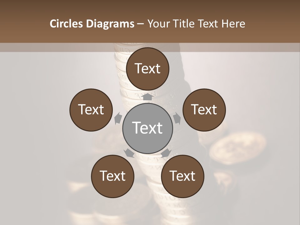 Pile Of One Pound British Sterling Coins PowerPoint Template