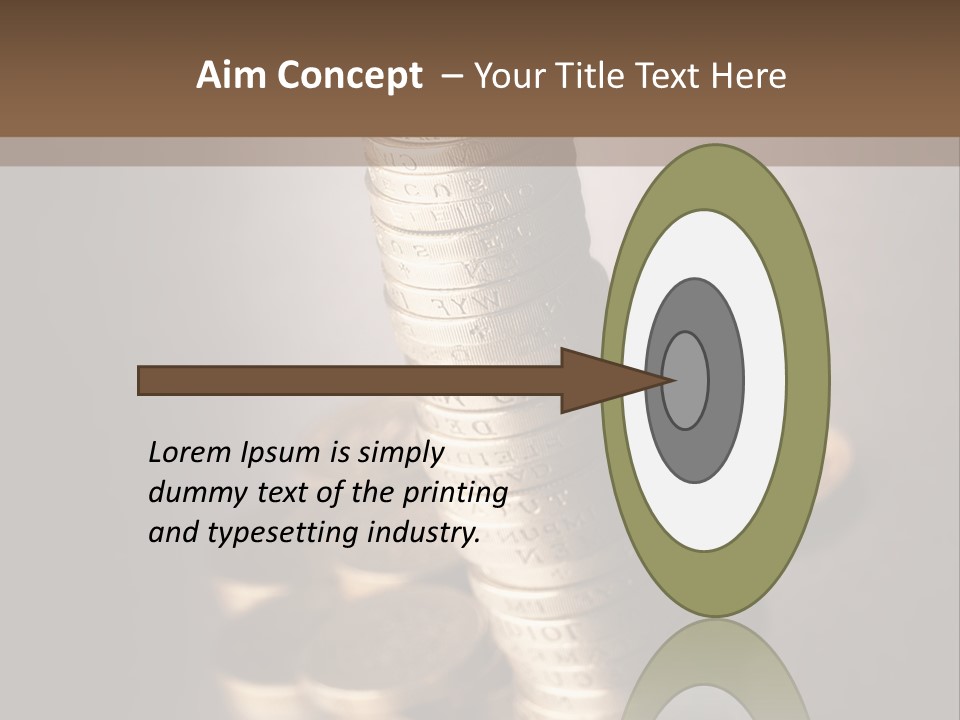 Pile Of One Pound British Sterling Coins PowerPoint Template