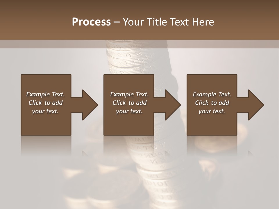 Pile Of One Pound British Sterling Coins PowerPoint Template