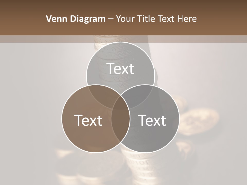 Pile Of One Pound British Sterling Coins PowerPoint Template