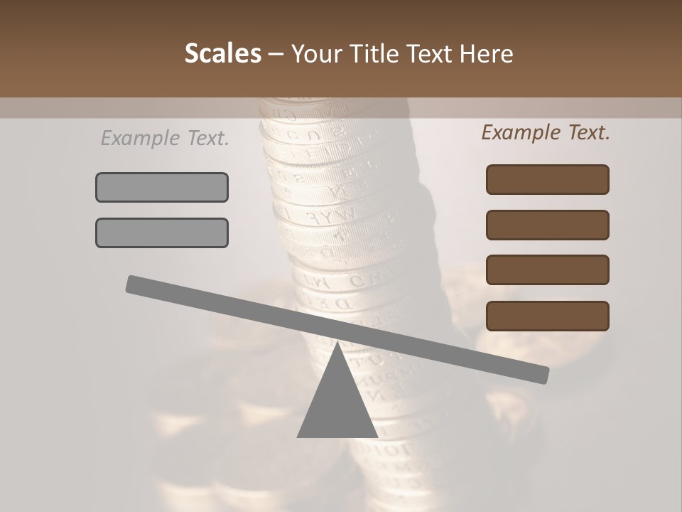 Pile Of One Pound British Sterling Coins PowerPoint Template