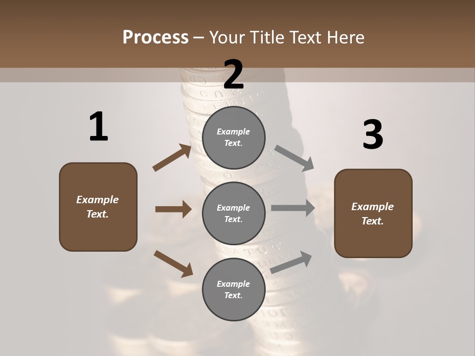 Pile Of One Pound British Sterling Coins PowerPoint Template