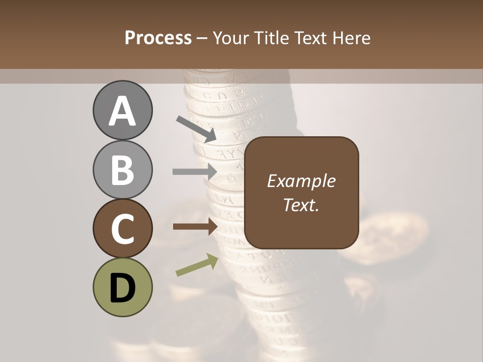 Pile Of One Pound British Sterling Coins PowerPoint Template