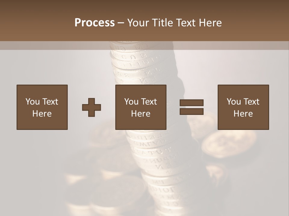 Pile Of One Pound British Sterling Coins PowerPoint Template
