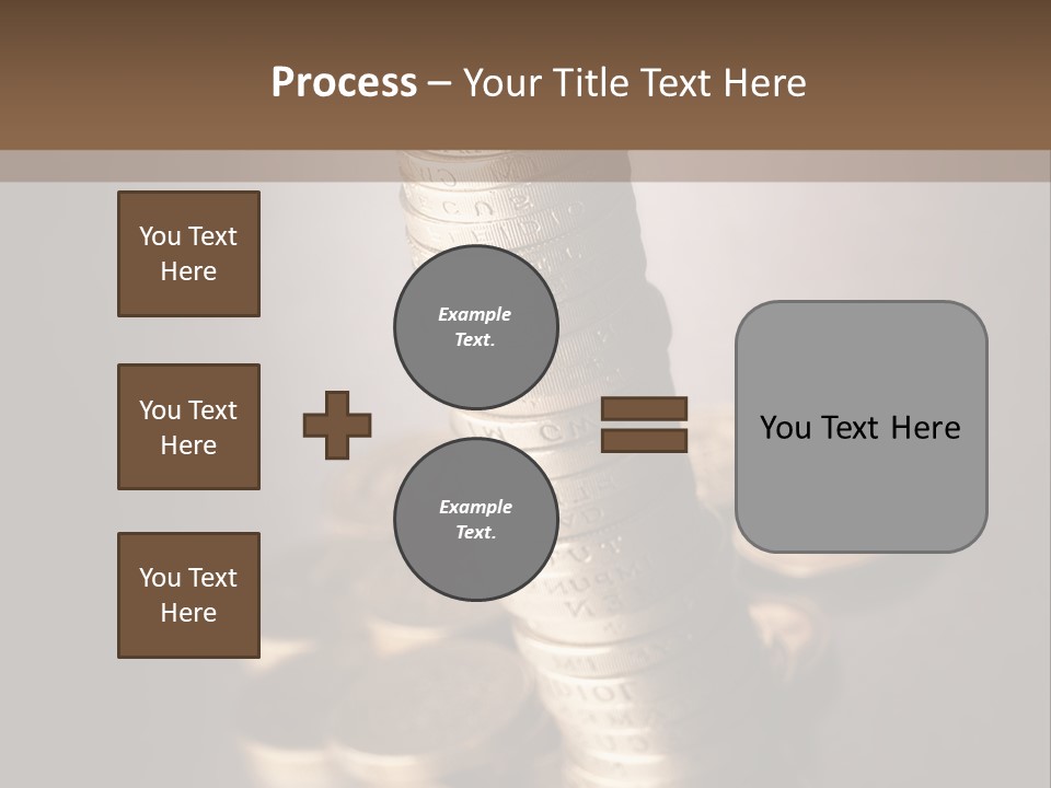 Pile Of One Pound British Sterling Coins PowerPoint Template