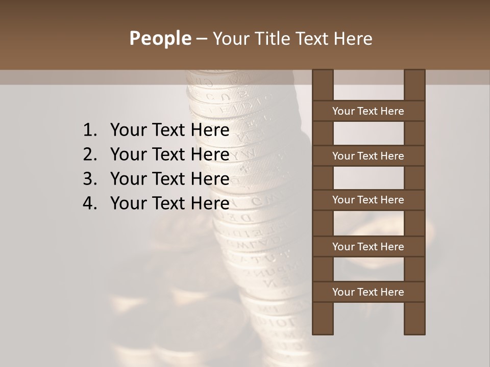 Pile Of One Pound British Sterling Coins PowerPoint Template