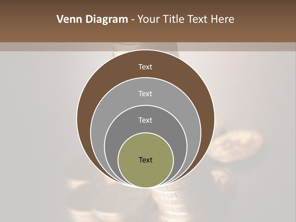 Pile Of One Pound British Sterling Coins PowerPoint Template