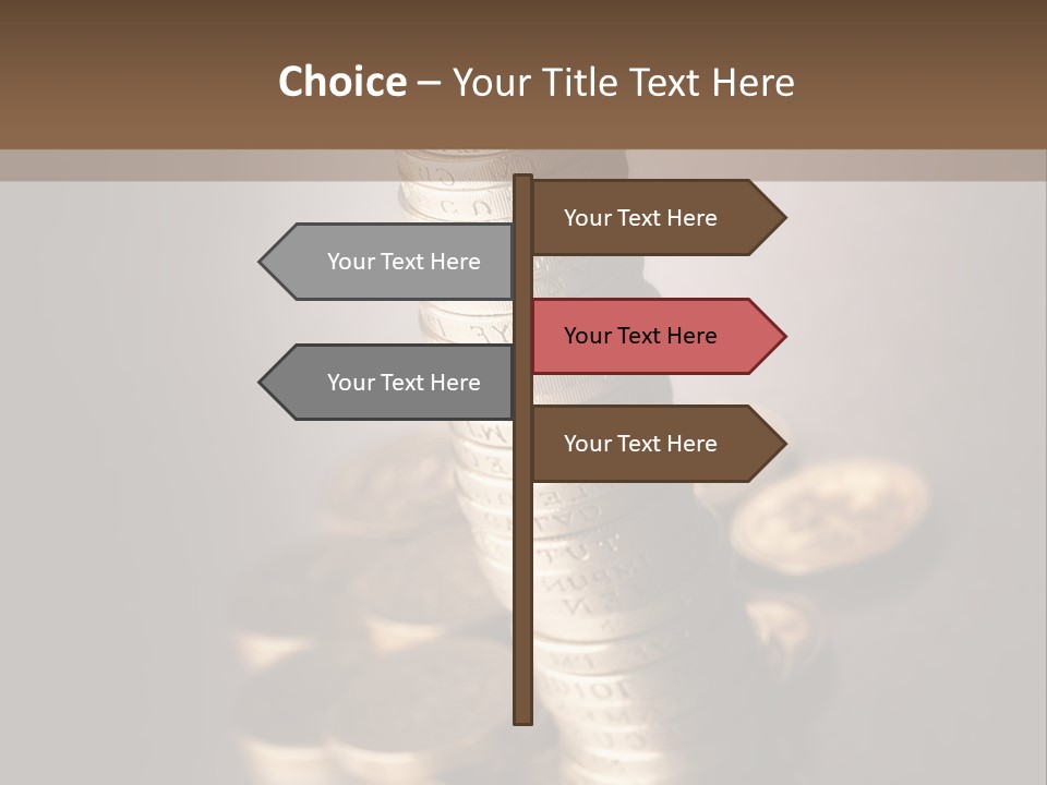 Pile Of One Pound British Sterling Coins PowerPoint Template