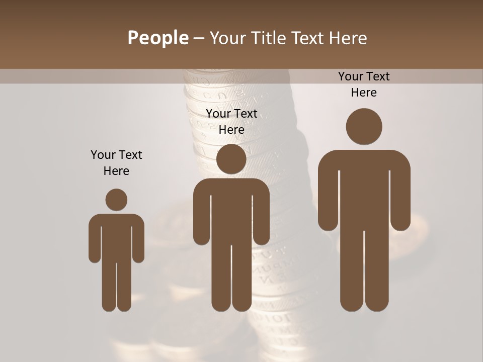 Pile Of One Pound British Sterling Coins PowerPoint Template