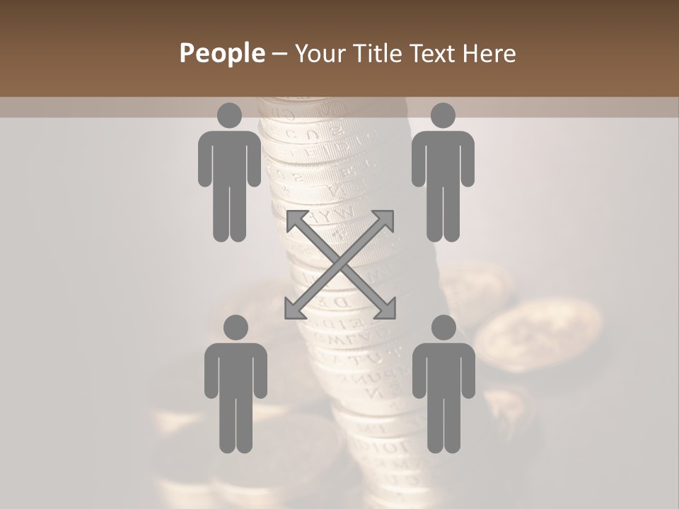 Pile Of One Pound British Sterling Coins PowerPoint Template