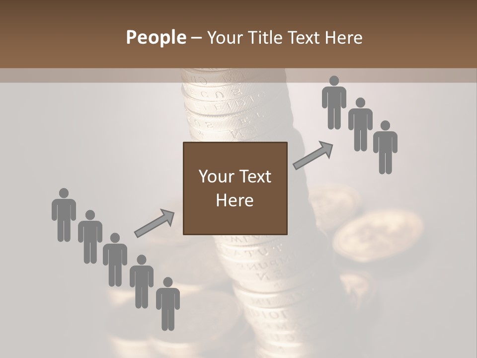 Pile Of One Pound British Sterling Coins PowerPoint Template