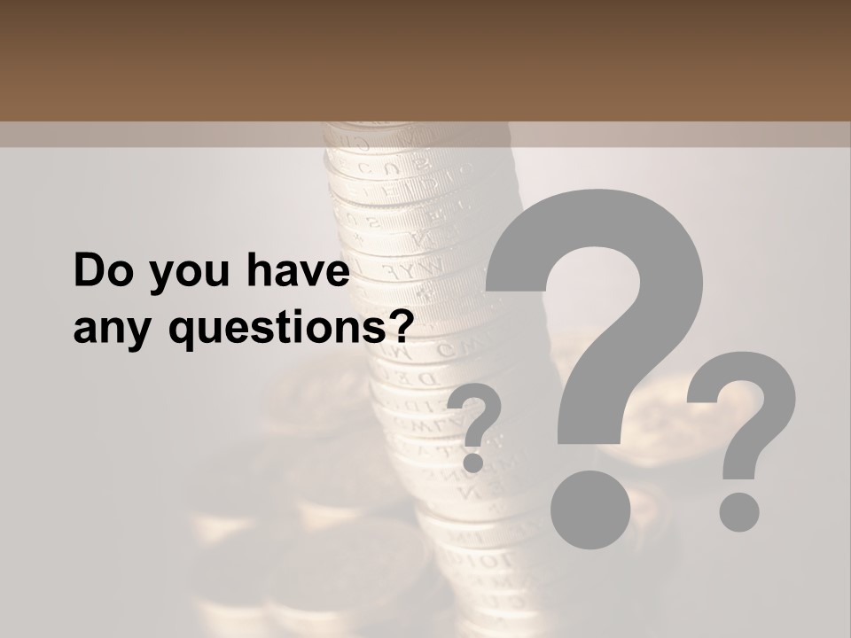 Pile Of One Pound British Sterling Coins PowerPoint Template