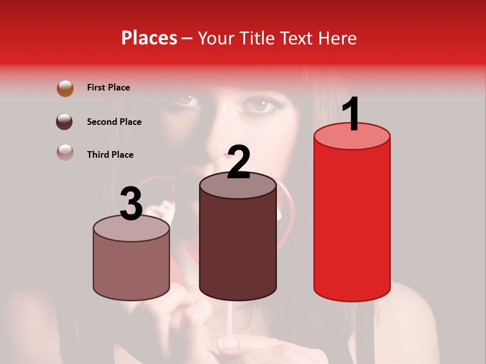 Nice Girl With A Broken Sweet In Form Of A Heart PowerPoint Template