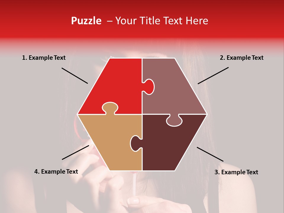 Nice Girl With A Broken Sweet In Form Of A Heart PowerPoint Template