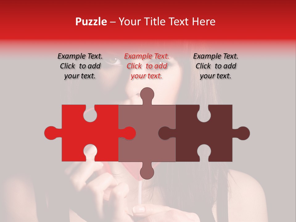 Nice Girl With A Broken Sweet In Form Of A Heart PowerPoint Template