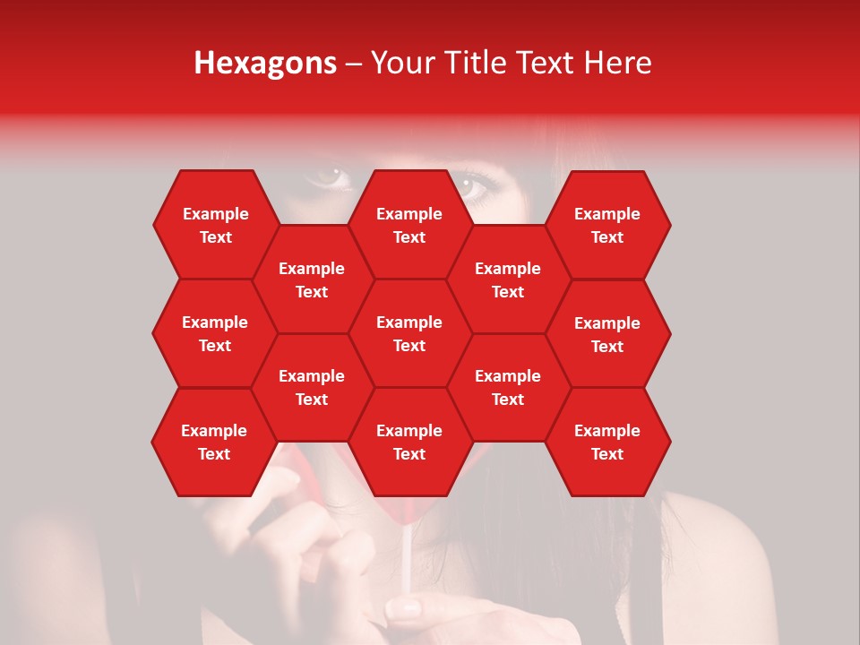 Nice Girl With A Broken Sweet In Form Of A Heart PowerPoint Template