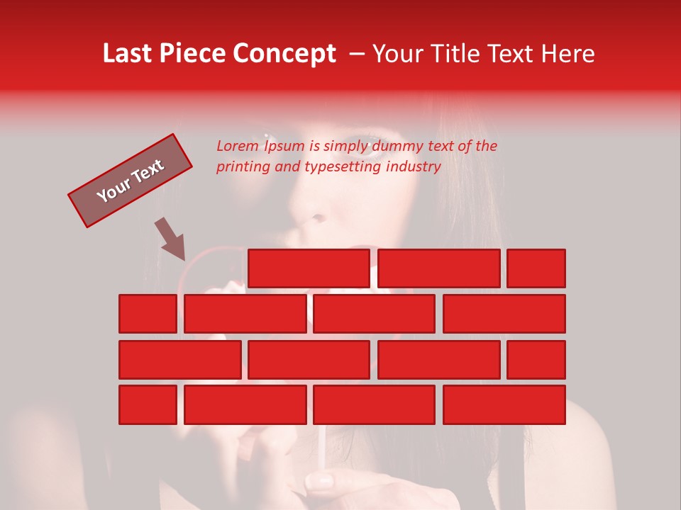 Nice Girl With A Broken Sweet In Form Of A Heart PowerPoint Template