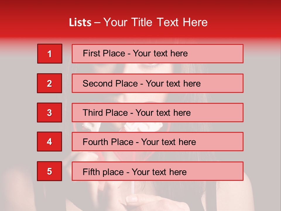 Nice Girl With A Broken Sweet In Form Of A Heart PowerPoint Template