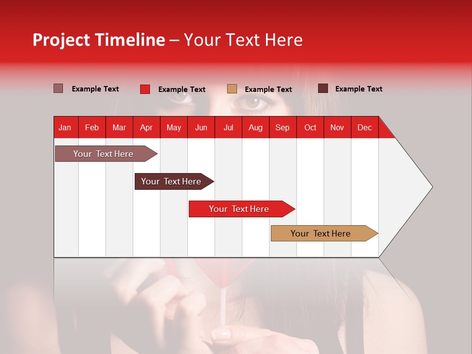 Nice Girl With A Broken Sweet In Form Of A Heart PowerPoint Template