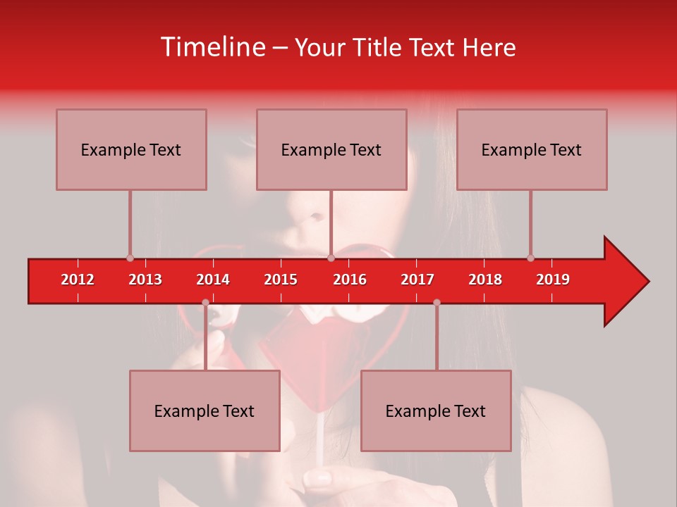 Nice Girl With A Broken Sweet In Form Of A Heart PowerPoint Template