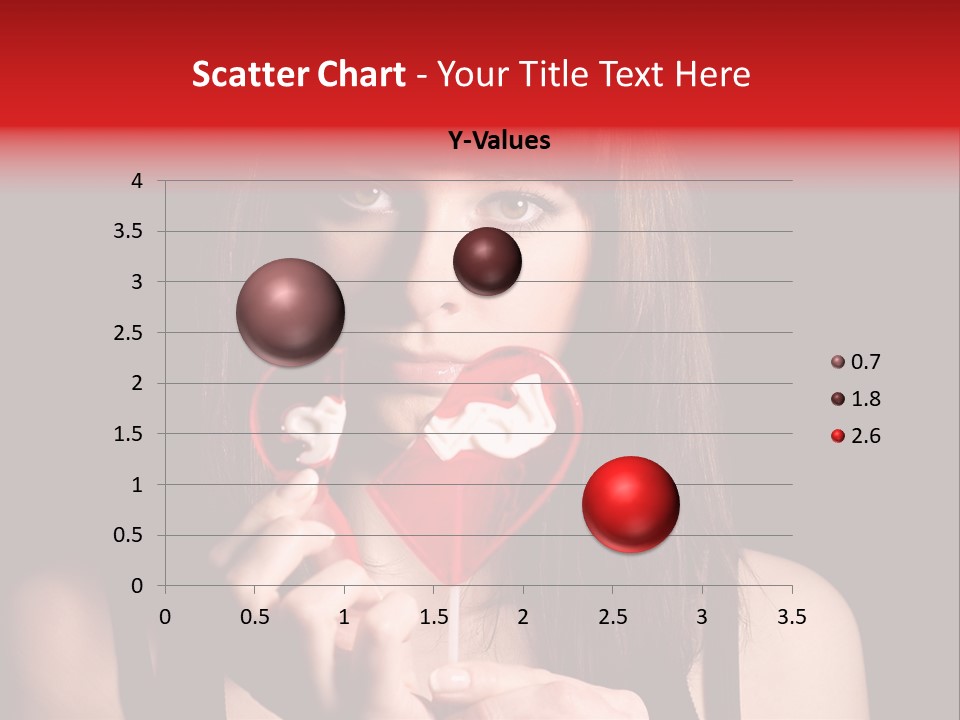 Nice Girl With A Broken Sweet In Form Of A Heart PowerPoint Template