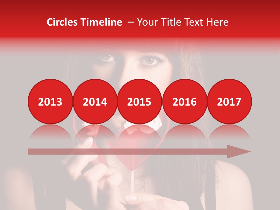 Nice Girl With A Broken Sweet In Form Of A Heart PowerPoint Template