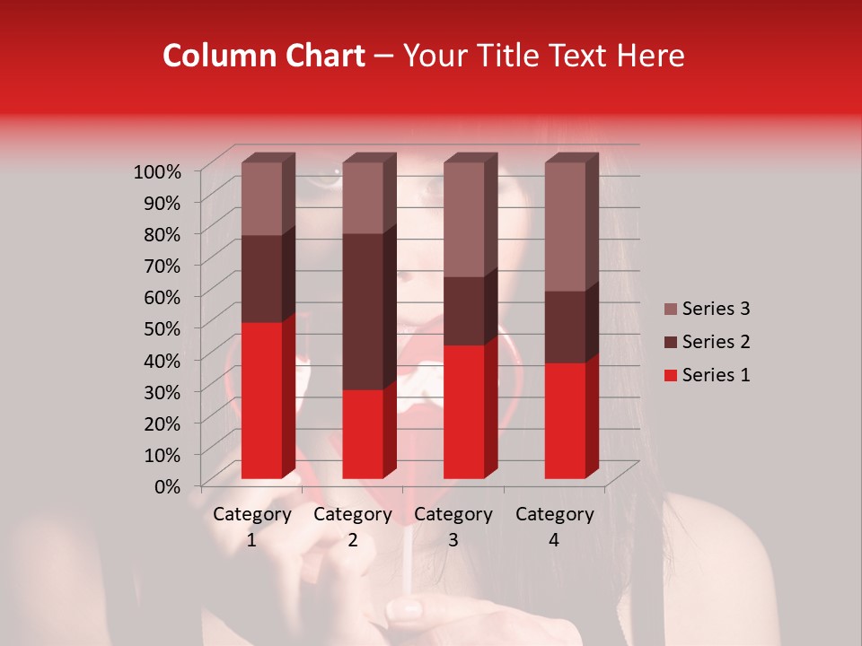 Nice Girl With A Broken Sweet In Form Of A Heart PowerPoint Template