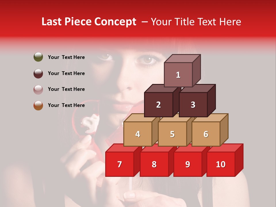 Nice Girl With A Broken Sweet In Form Of A Heart PowerPoint Template