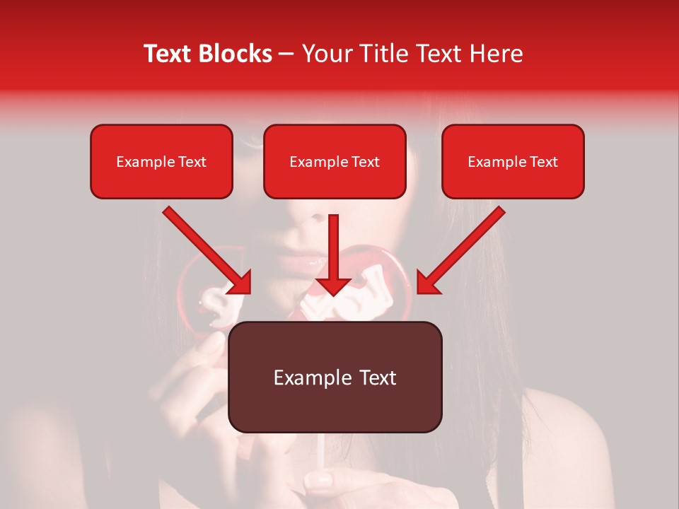 Nice Girl With A Broken Sweet In Form Of A Heart PowerPoint Template