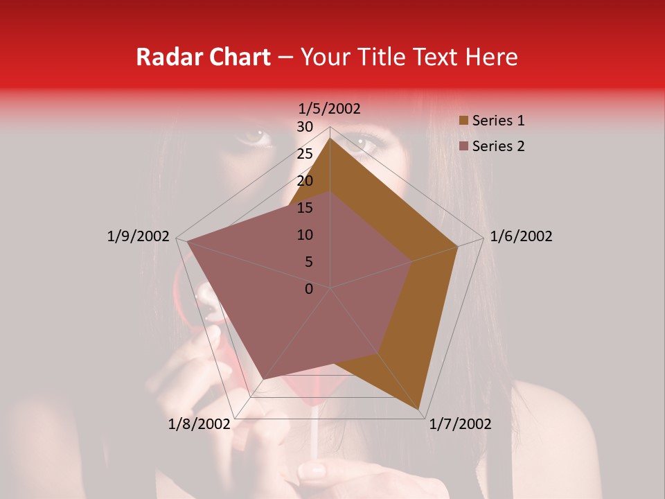 Nice Girl With A Broken Sweet In Form Of A Heart PowerPoint Template