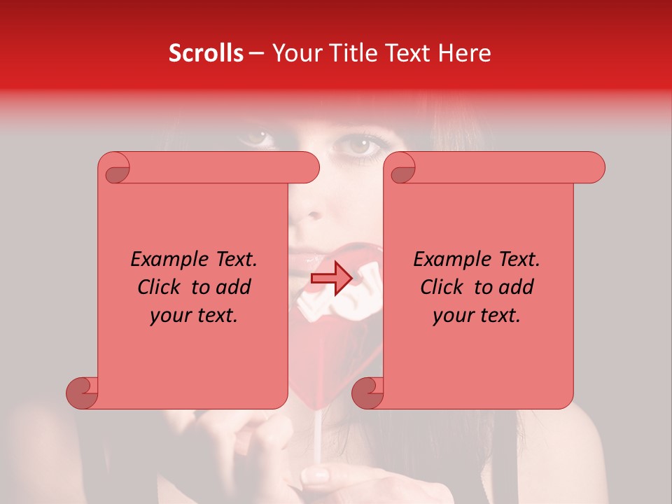 Nice Girl With A Broken Sweet In Form Of A Heart PowerPoint Template