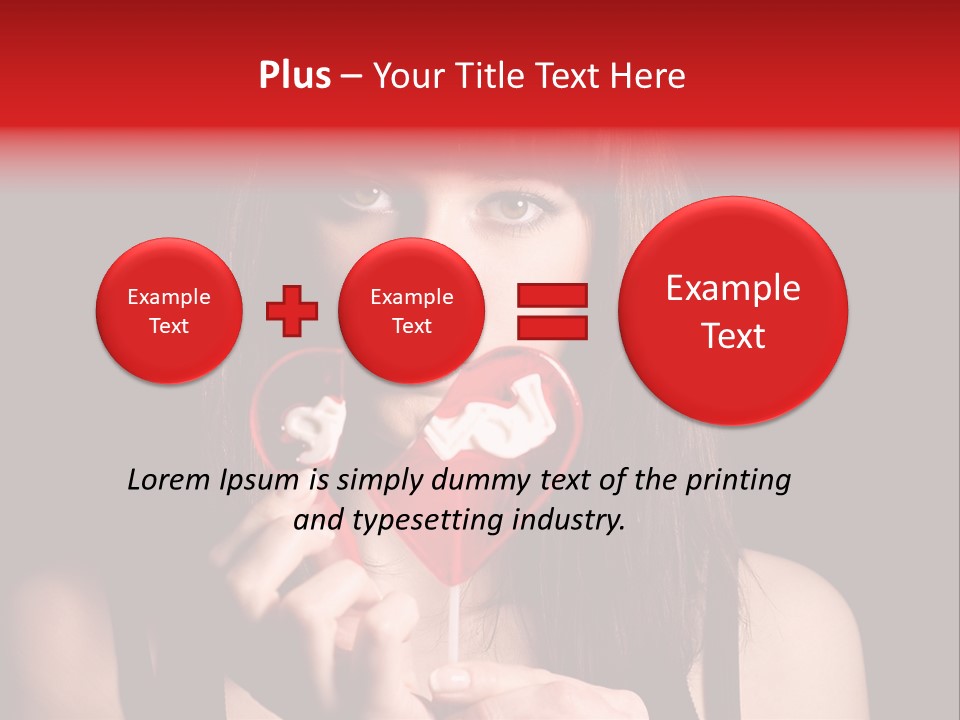 Nice Girl With A Broken Sweet In Form Of A Heart PowerPoint Template