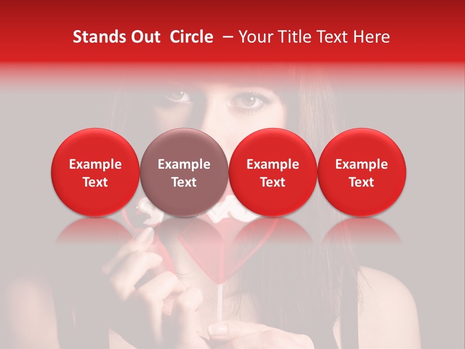 Nice Girl With A Broken Sweet In Form Of A Heart PowerPoint Template