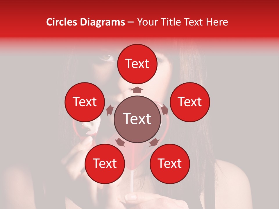 Nice Girl With A Broken Sweet In Form Of A Heart PowerPoint Template